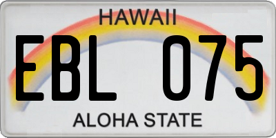 HI license plate EBL075