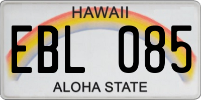 HI license plate EBL085