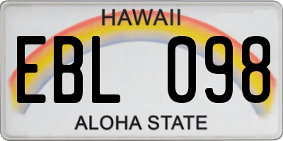 HI license plate EBL098