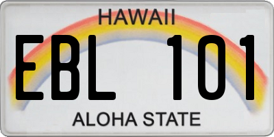 HI license plate EBL101