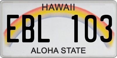 HI license plate EBL103