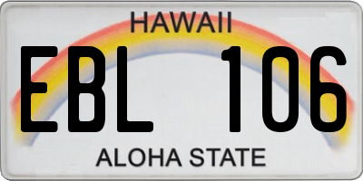 HI license plate EBL106