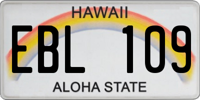 HI license plate EBL109