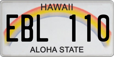 HI license plate EBL110