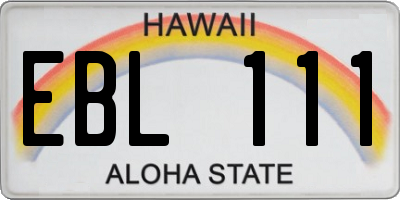 HI license plate EBL111