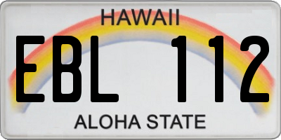 HI license plate EBL112