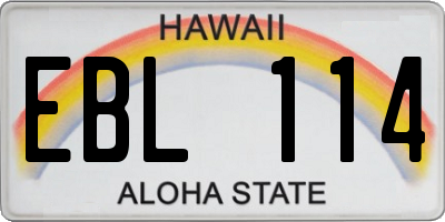 HI license plate EBL114