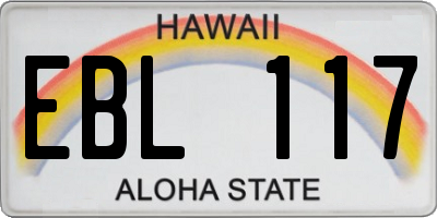 HI license plate EBL117