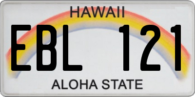 HI license plate EBL121
