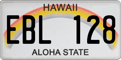 HI license plate EBL128