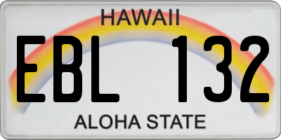 HI license plate EBL132