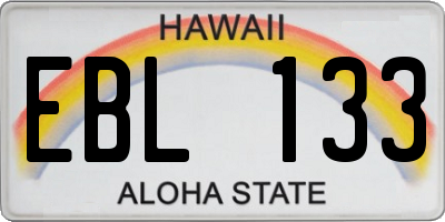 HI license plate EBL133