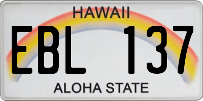 HI license plate EBL137