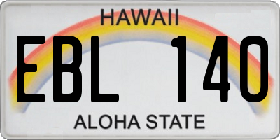 HI license plate EBL140