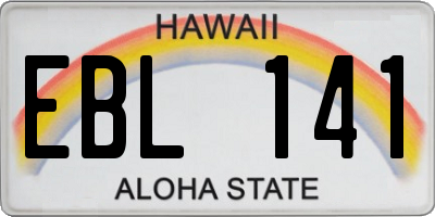 HI license plate EBL141