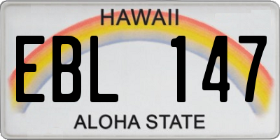 HI license plate EBL147