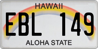 HI license plate EBL149