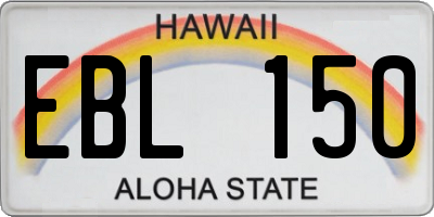 HI license plate EBL150