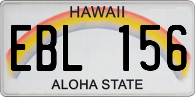 HI license plate EBL156