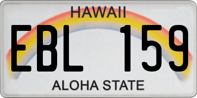 HI license plate EBL159