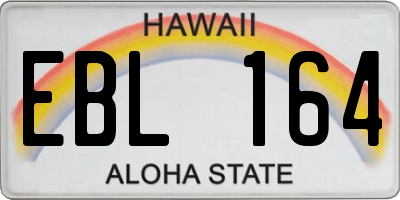 HI license plate EBL164