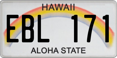 HI license plate EBL171