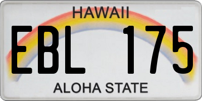 HI license plate EBL175