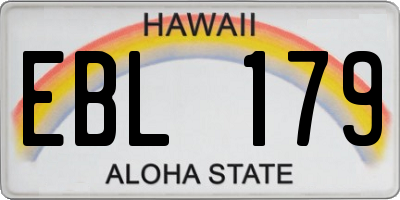HI license plate EBL179