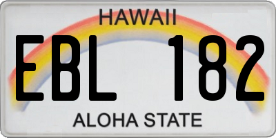 HI license plate EBL182