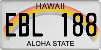 HI license plate EBL188