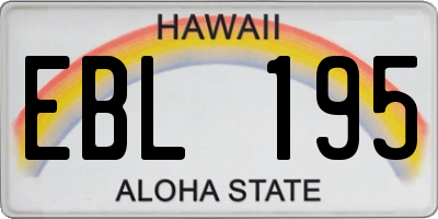 HI license plate EBL195