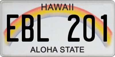 HI license plate EBL201