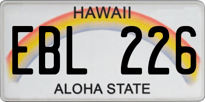 HI license plate EBL226