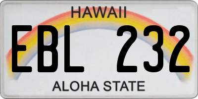 HI license plate EBL232