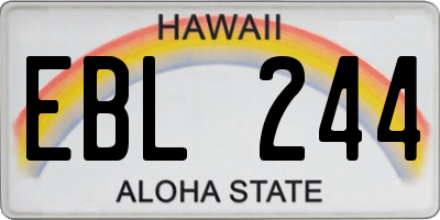 HI license plate EBL244