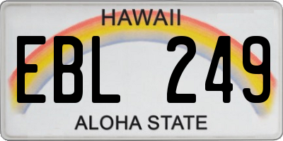 HI license plate EBL249