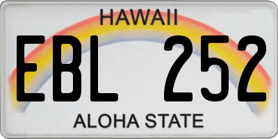 HI license plate EBL252