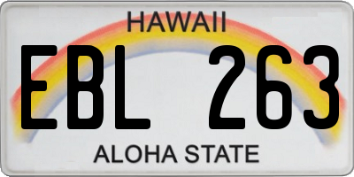 HI license plate EBL263