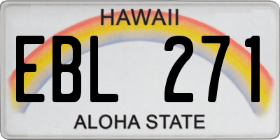 HI license plate EBL271