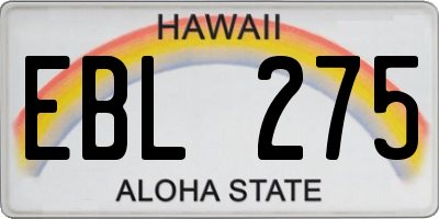 HI license plate EBL275