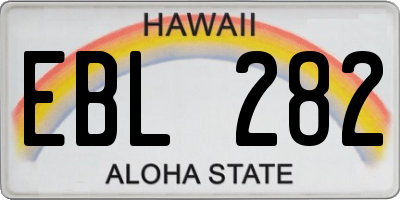 HI license plate EBL282