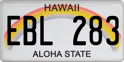 HI license plate EBL283