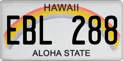 HI license plate EBL288