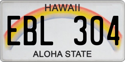 HI license plate EBL304