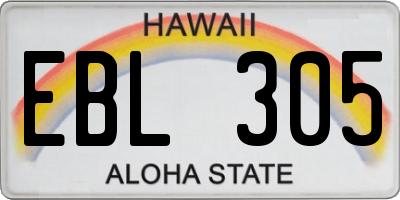 HI license plate EBL305