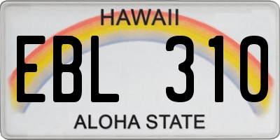 HI license plate EBL310