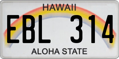 HI license plate EBL314
