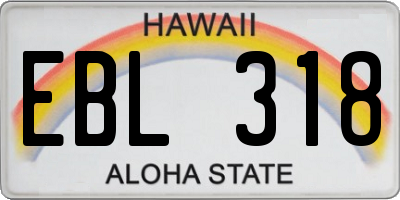 HI license plate EBL318