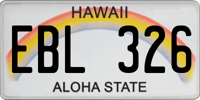HI license plate EBL326
