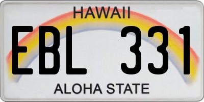 HI license plate EBL331